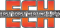 Logo with large orange ECH letters and a gray banner reading “EAST COAST HEATING & A/C”