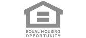 The logo for equal housing opportunity shows a house with two equal bars inside of it.