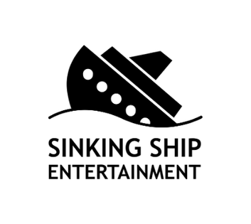 Sinking Ship Entertainment logo: black sinking ship