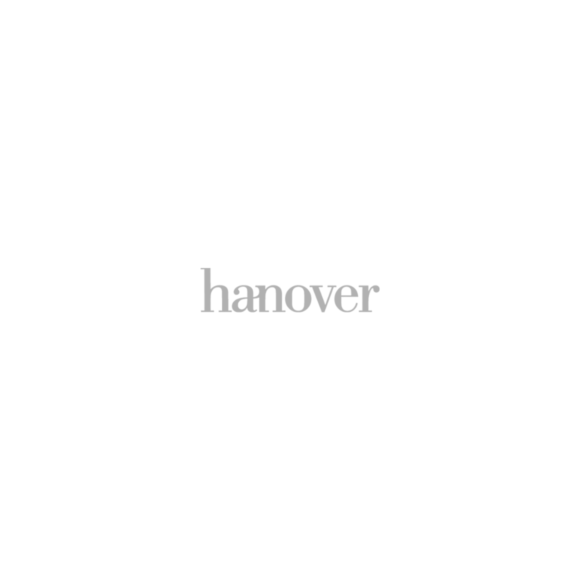 The word hanover is on a white background.