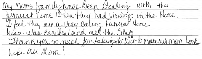 Handwritten note on lined paper in black ink, with several crossed-out lines.