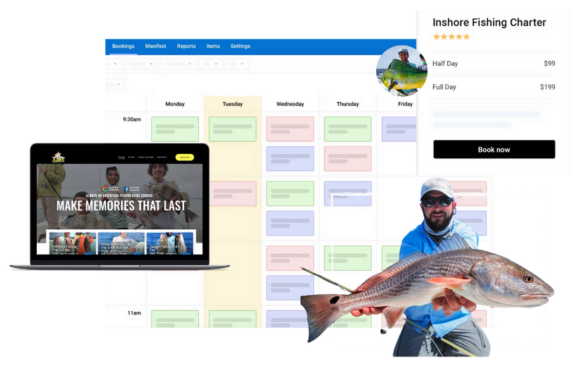 Fishing Guide web design booking platform & calendar photo