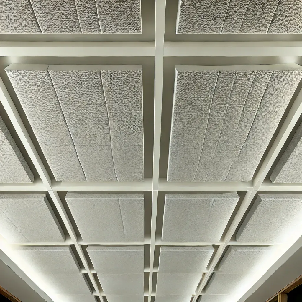 A ceiling with a lot of ducts hanging from it