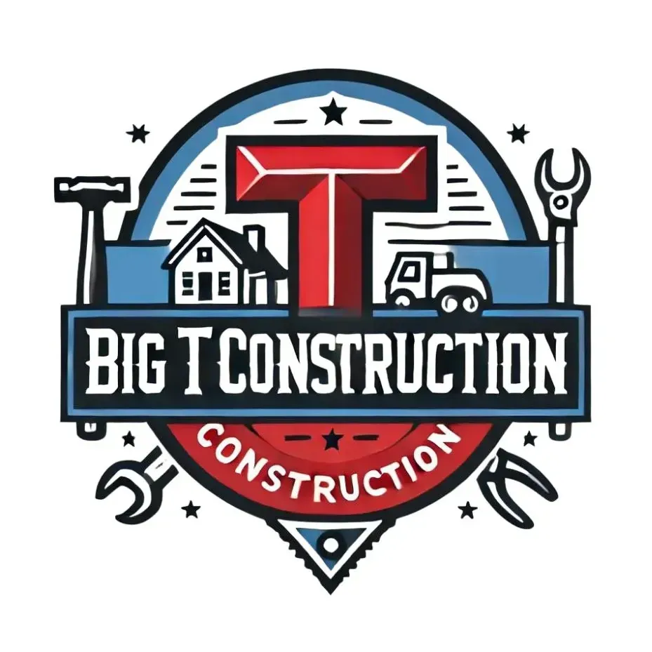A logo for a construction company called big t construction