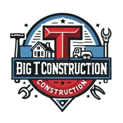 A logo for a construction company called big t construction