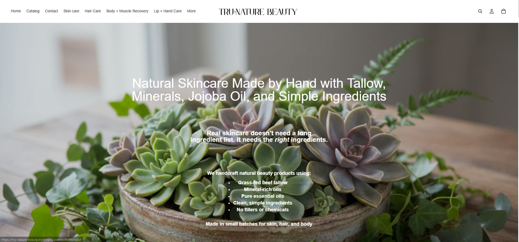 Tru-Nature Beauty Shopify E-commerce Website/Shop App capability