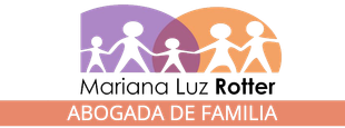 Logotipo de Mariana Luz Rottor, abogada de familia, con siluetas familiares en color púrpura y naranja.