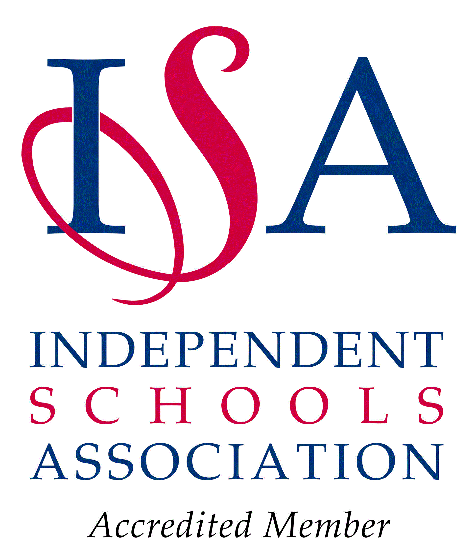 The logo for the independent schools association is accredited member
