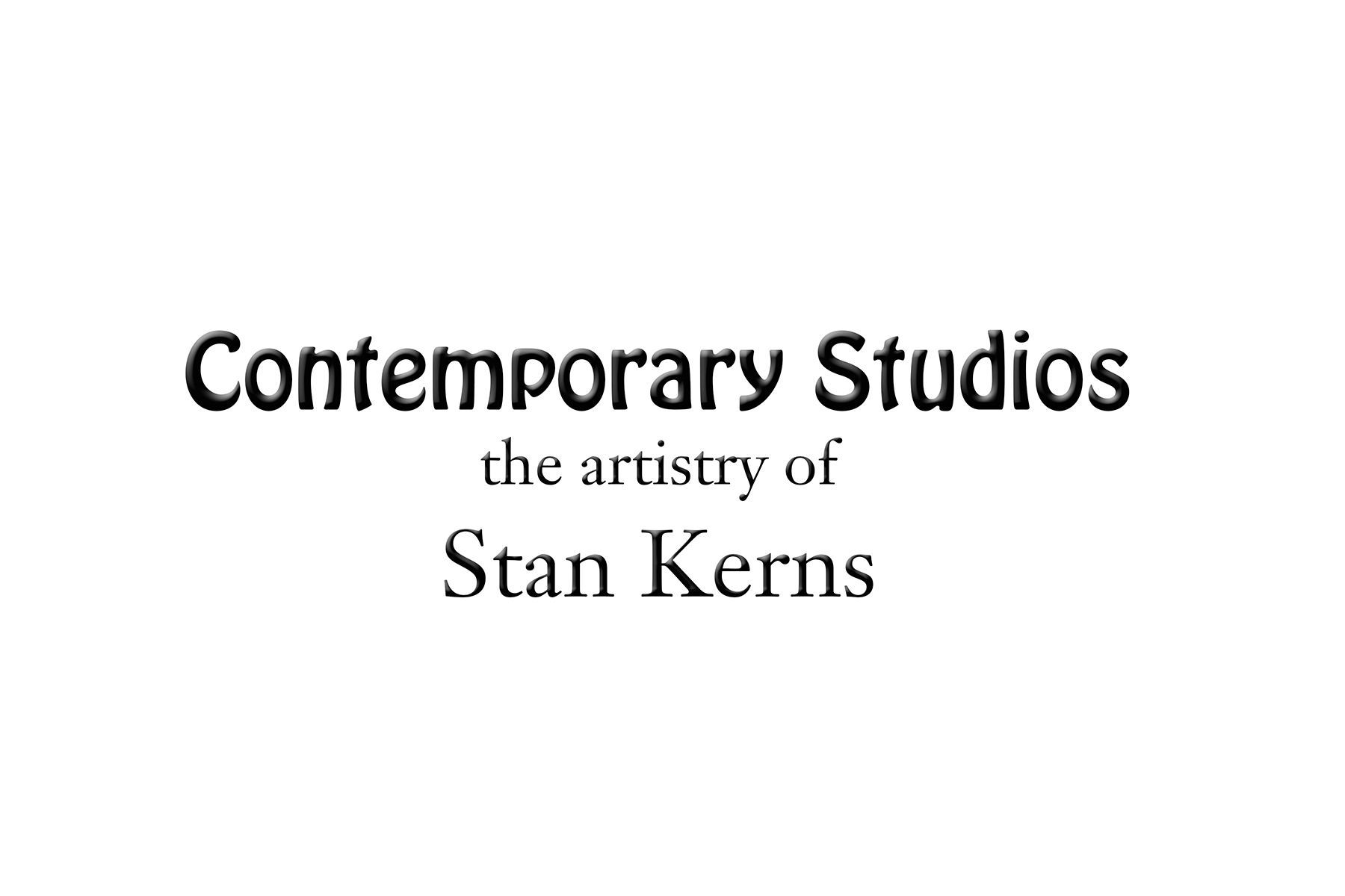 The logo for contemporary studios the artistry of stan kerns