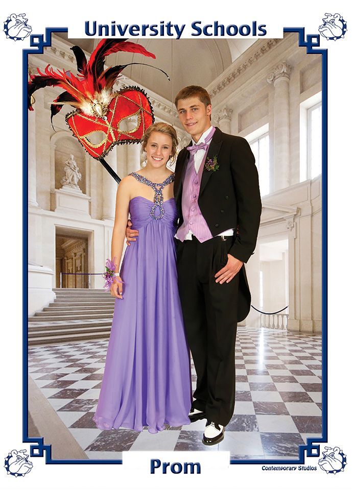 A man and a woman are posing for a prom photo