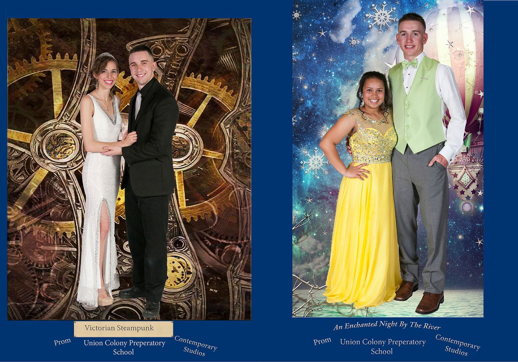 A man and a woman are posing for a picture at a prom
