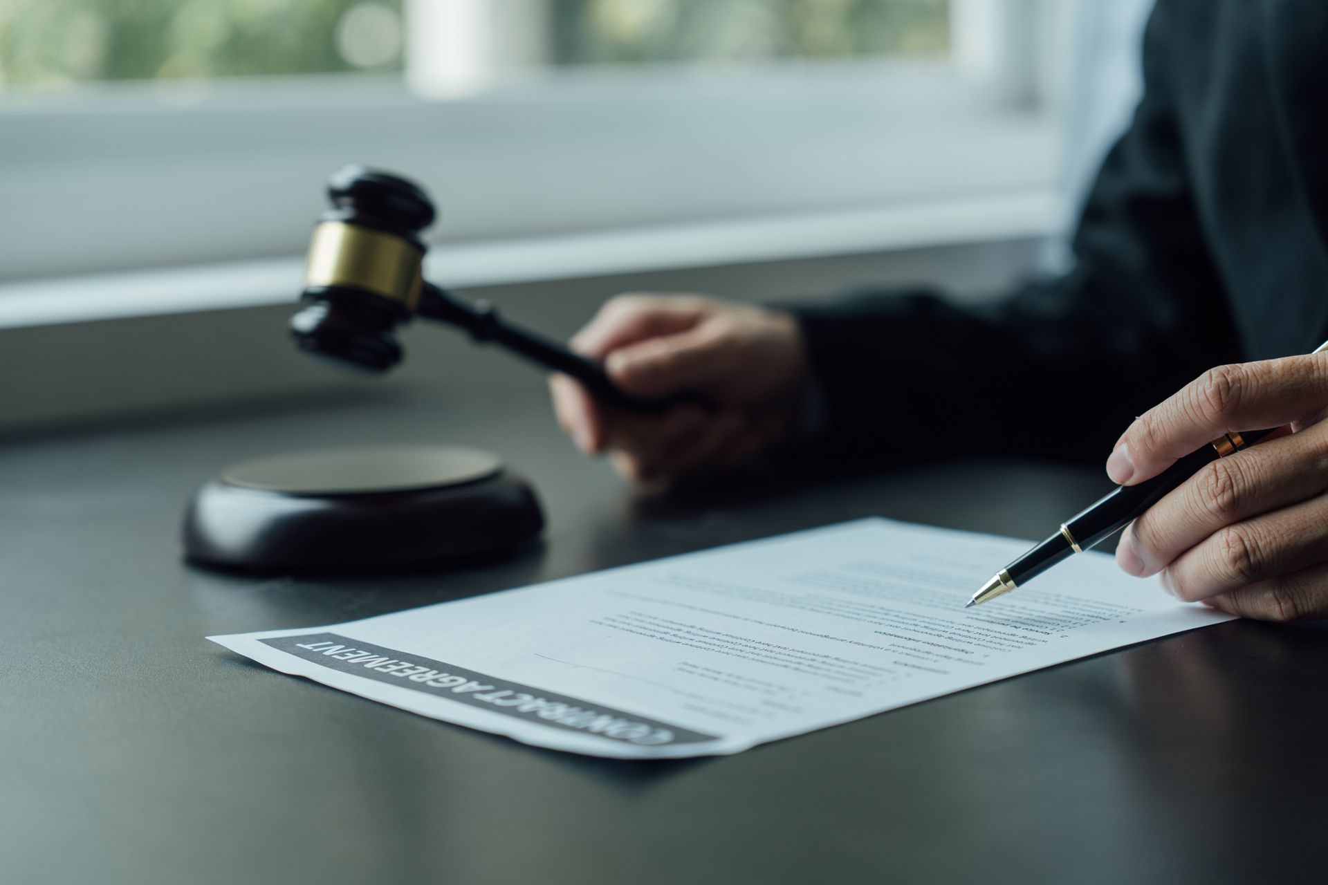 Estate planning attorney reviewing documents with a client