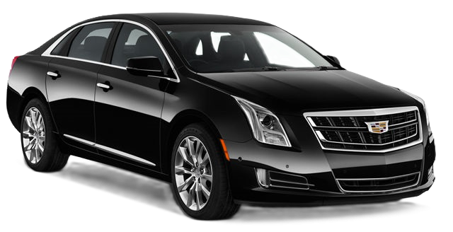 A black cadillac is shown on a white background.