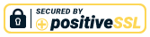 A logo that says `` secured by positive ssl '' with a padlock.