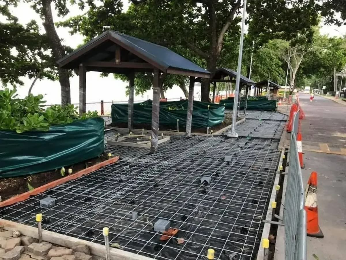 A Concrete Walkway Is Being Built on The Side of A Road — The Concreters in Edmonton, QLD
