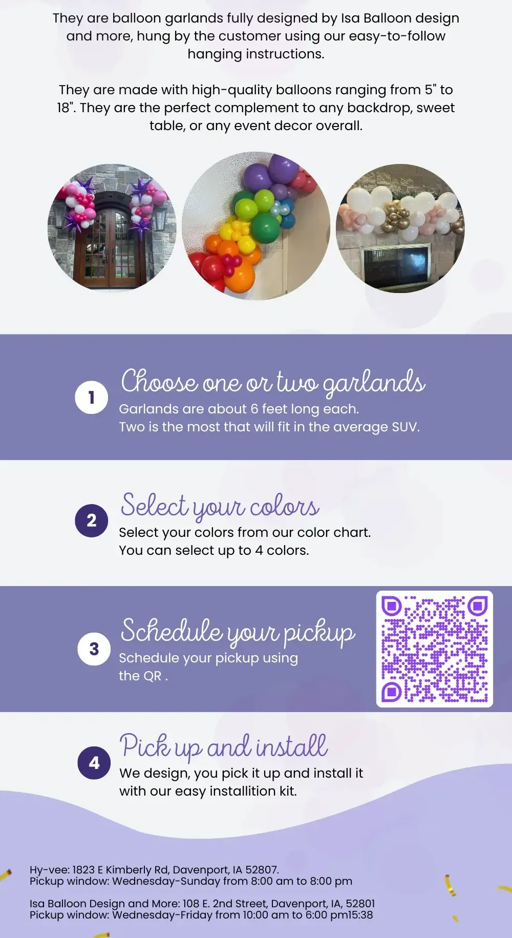 A poster showing how to decorate a room with balloons.