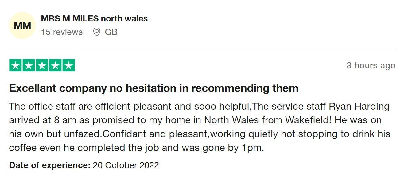 Boiler Central 5-star Trustpilot review