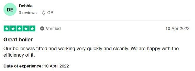 Vaillant 5-star Trustpilot review