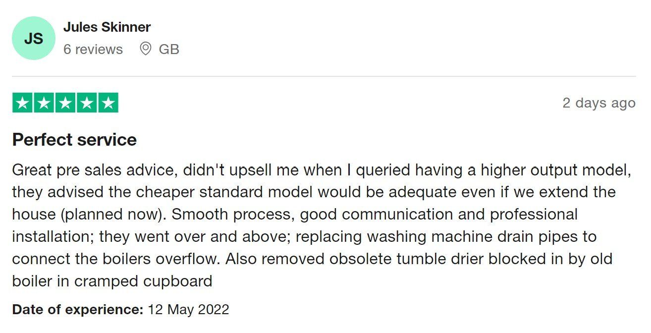 iHeat 5-star Trustpilot review
