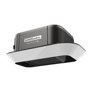 White and black LiftMaster garage door opener against a plain background