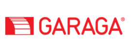 Red GARAGA logo with stylized striped icon on a white background
