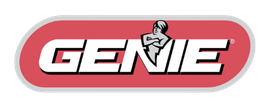 Genie logo in red and white with a stylized person icon