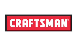 CRAFTSMAN logo in white text on a red rectangular background with black border