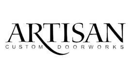 Artisan Custom Doorworks logo in black serif text on a white background