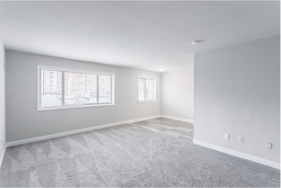Living room with windows