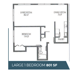 The Swift floor plan - 1 bedroom 1 bathroom