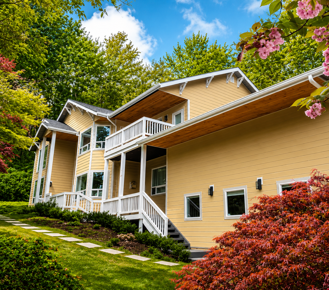 yellow townhouse located on Jellicoe Street