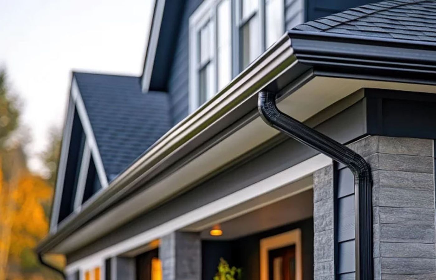 black aluminum k-style gutter