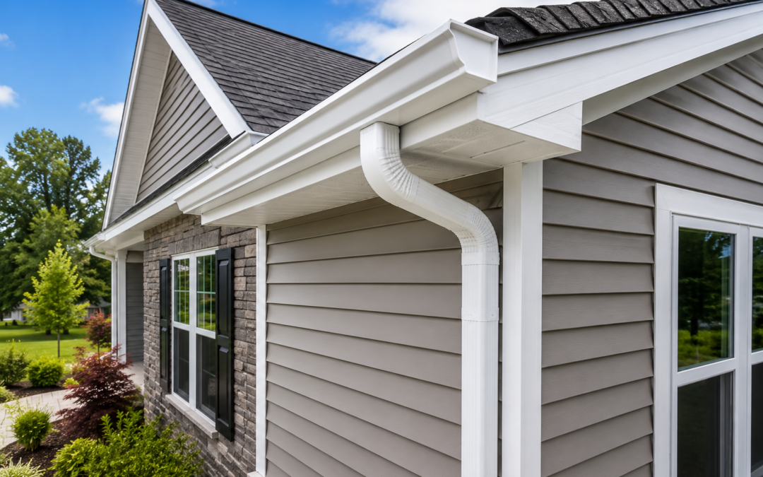 K-style gutters and downspouts