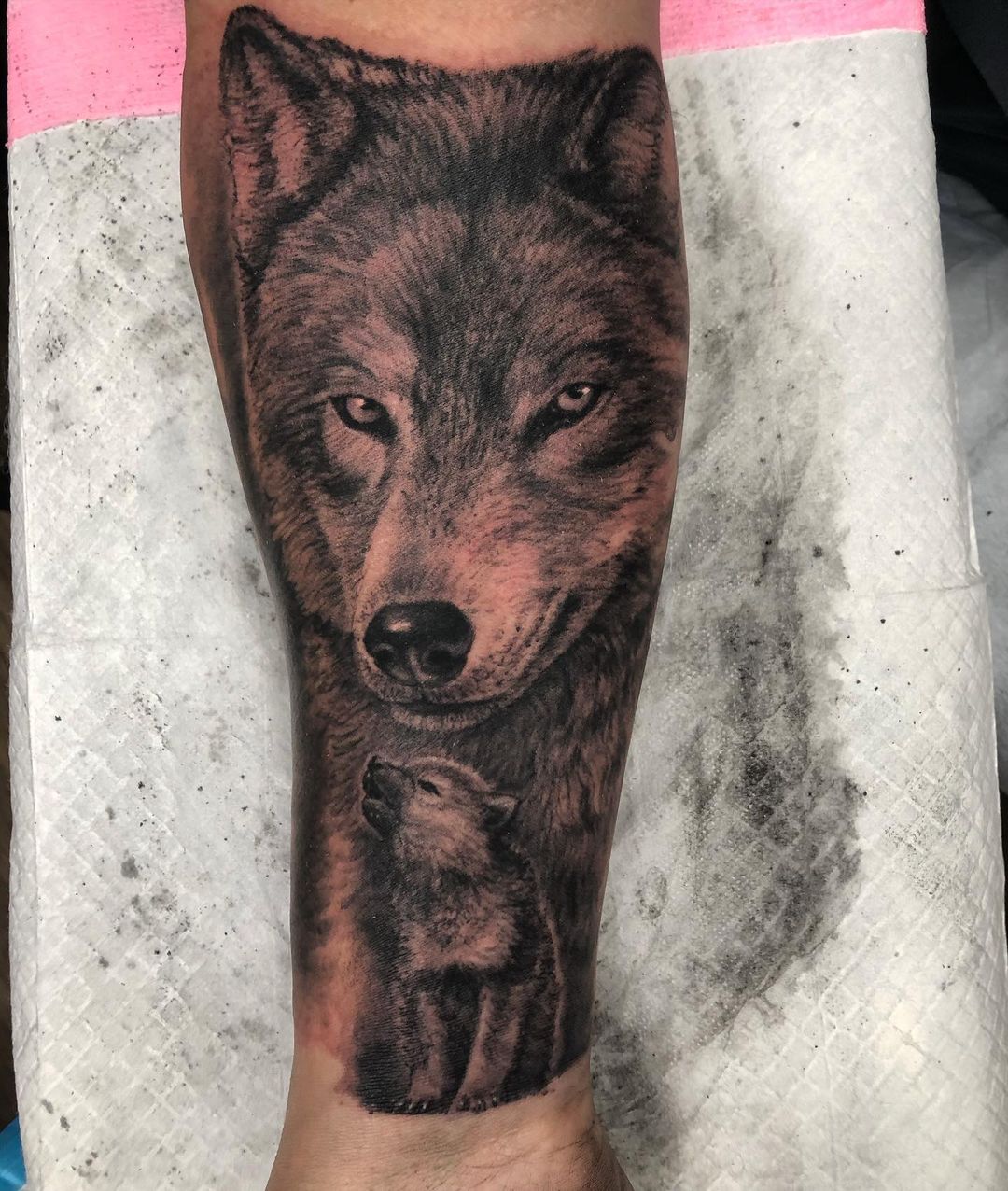 Wolf Tattoo by Steve Hayes at Black Gold Tattoo Co in Edmonton Alberta Canada