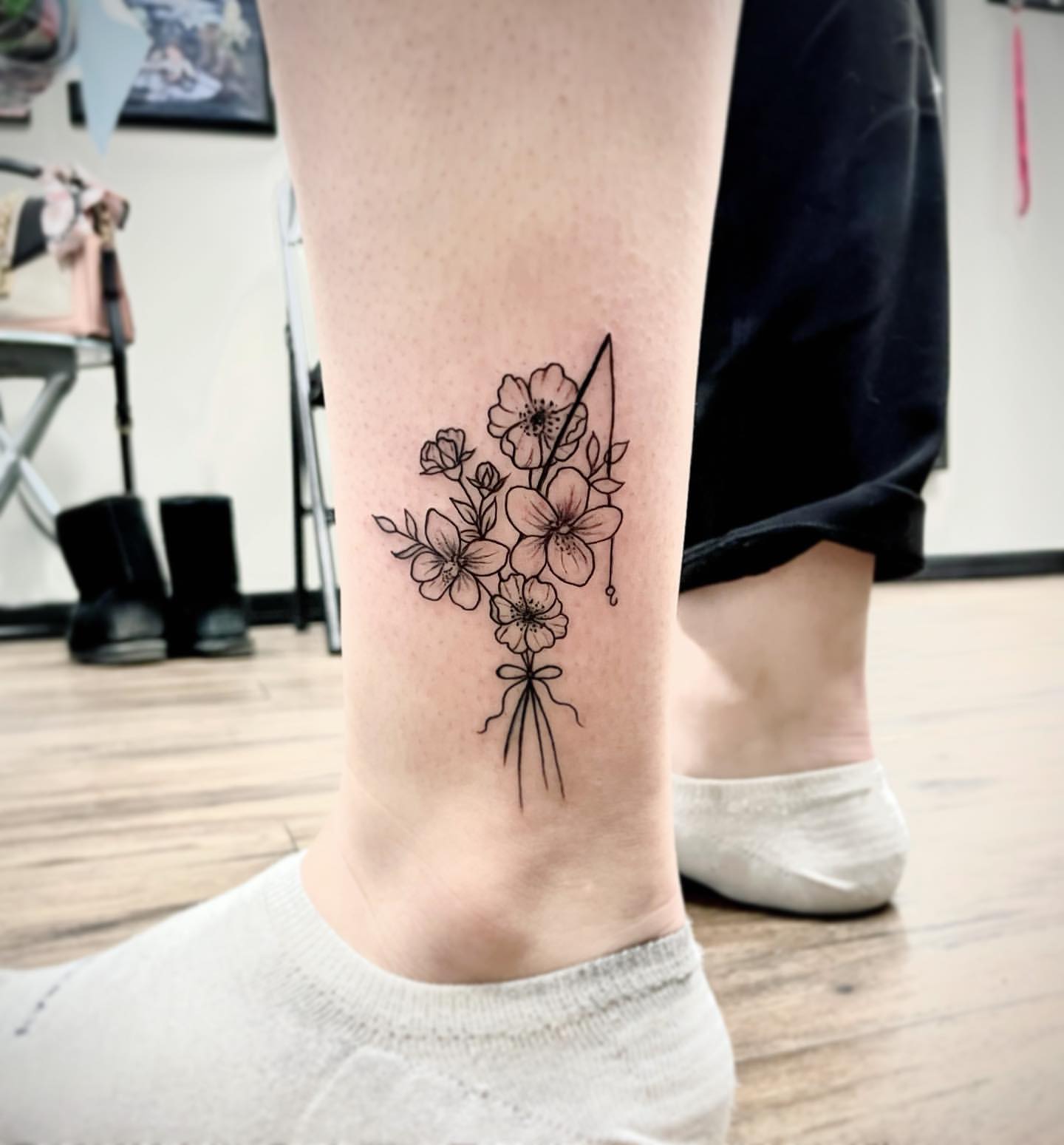 Floral Tattoo by Jess Alther at Black Gold Tattoo Co in Edmonton Alberta Canada