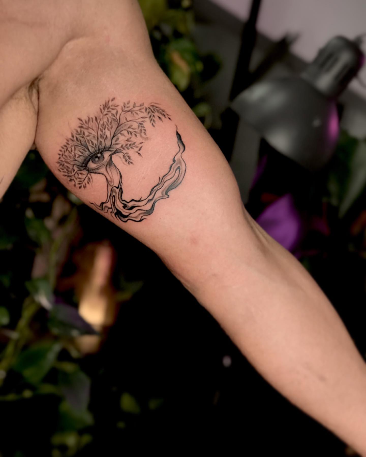 Tree Tattoo by Anastasiya at Silver Ghost Tattoo in Edmonton Alberta Canada