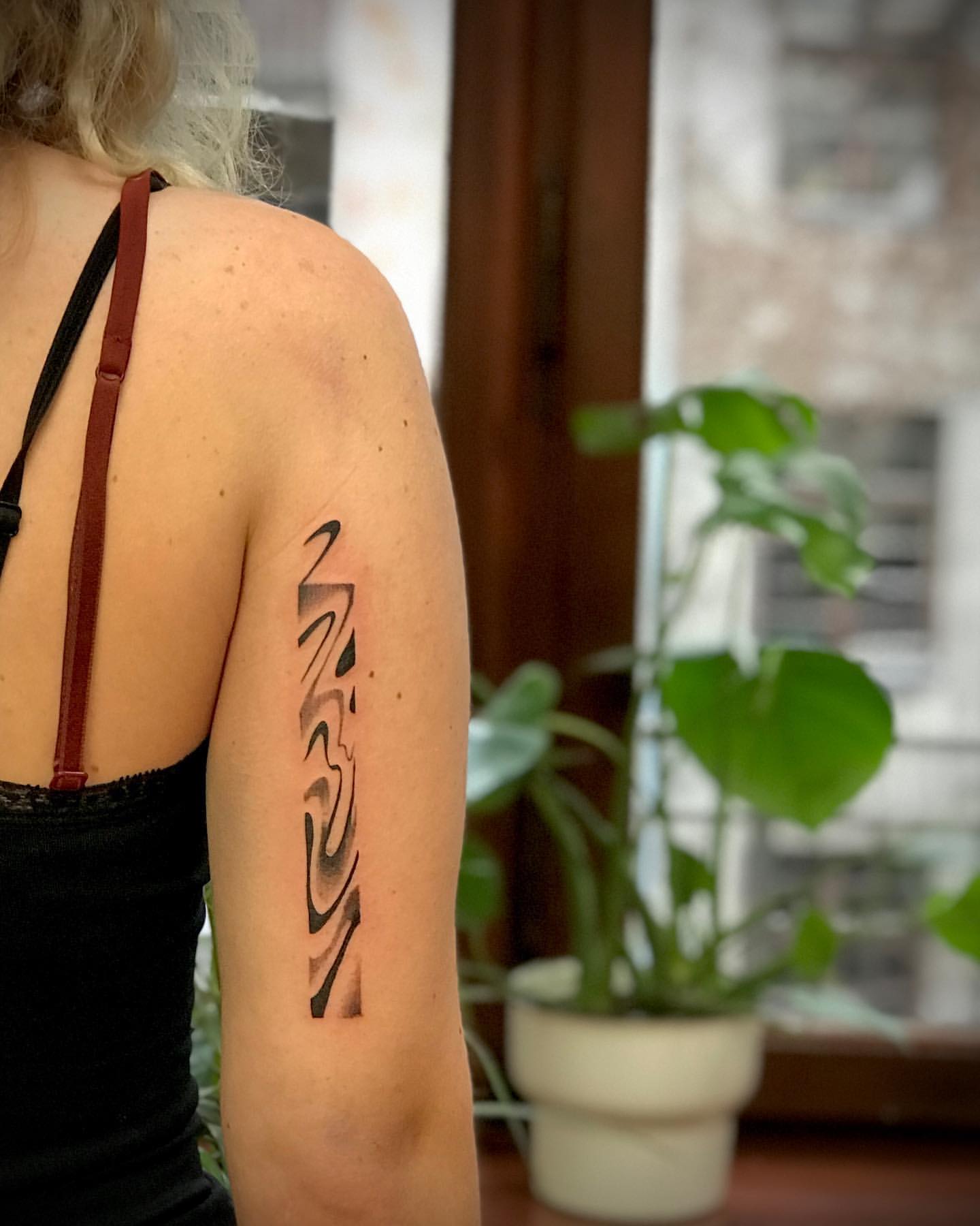 Abstract Line Work Tattoo by Anastasiya at Silver Ghost Tattoo in Edmonton Alberta Canada