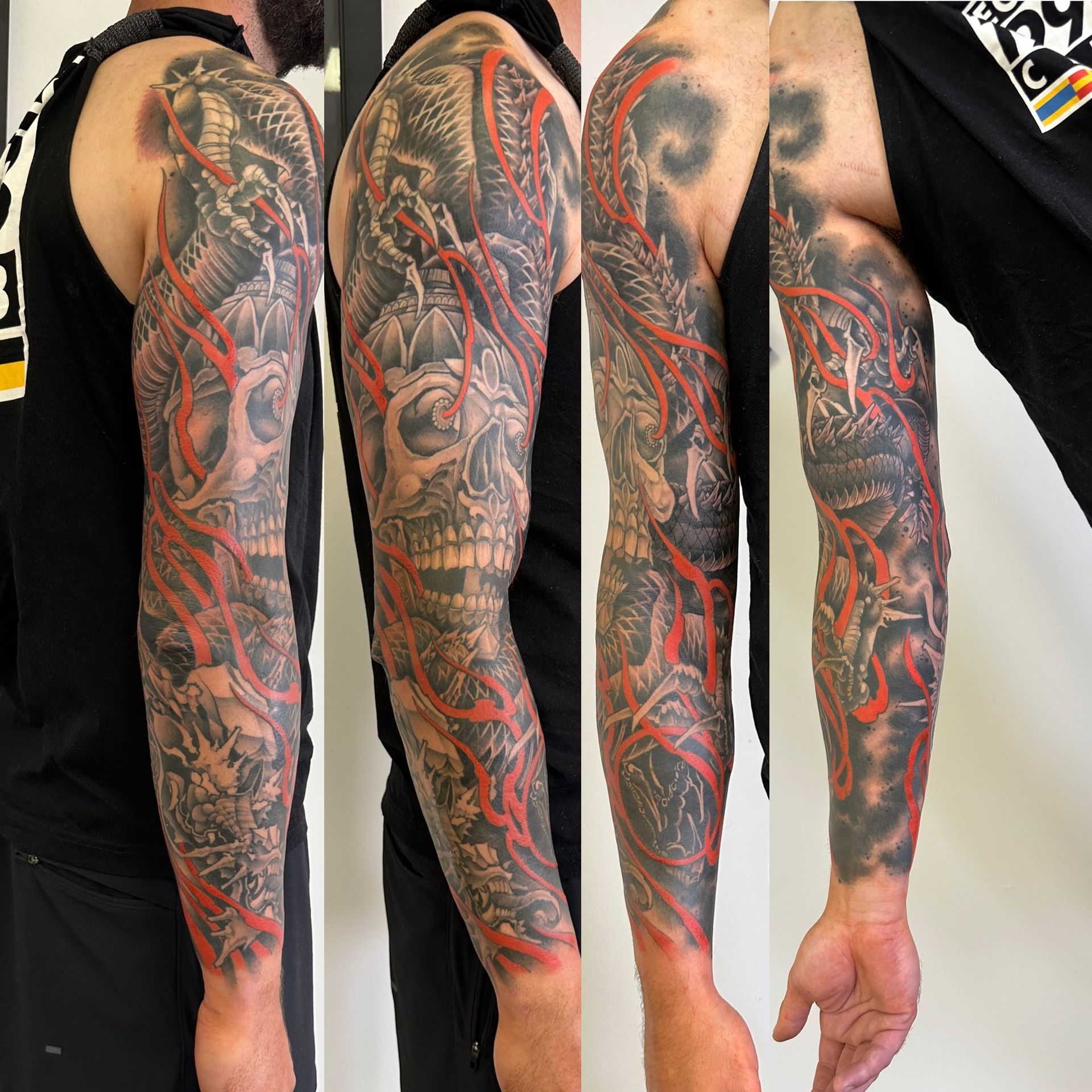 Skull and Dragon Sleeve