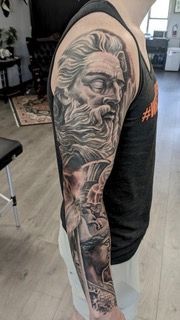 Greek Mythology Tattoo by Toby Shipman at Silver Ghost Tattoo in Edmonton Alberta Canada