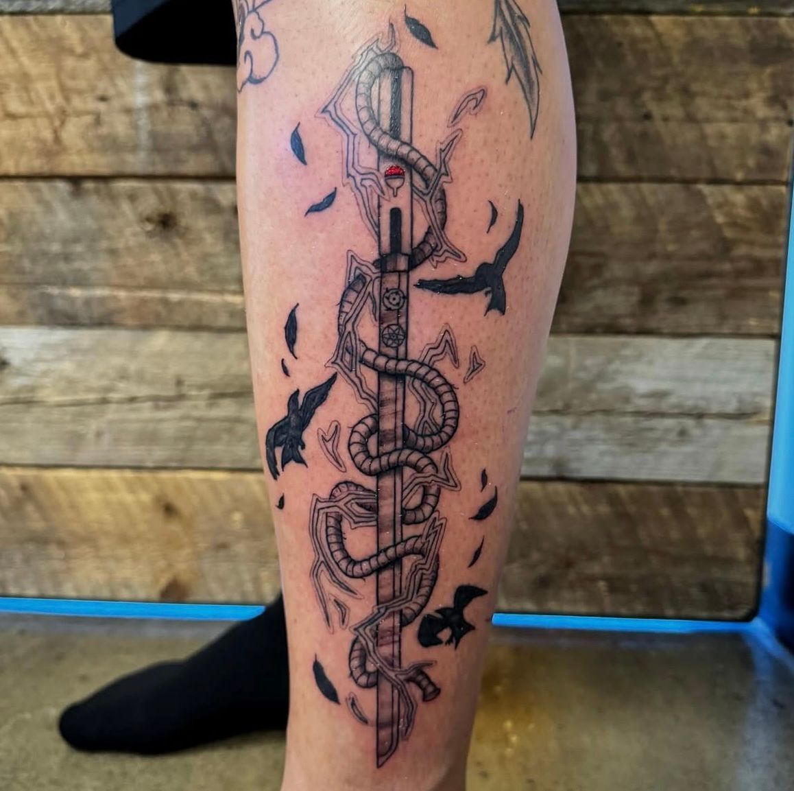Sasuke's Sword Tattoo by Vinny Nguyen at Crimson Empire Tattoo in Edmonton Alberta Canada