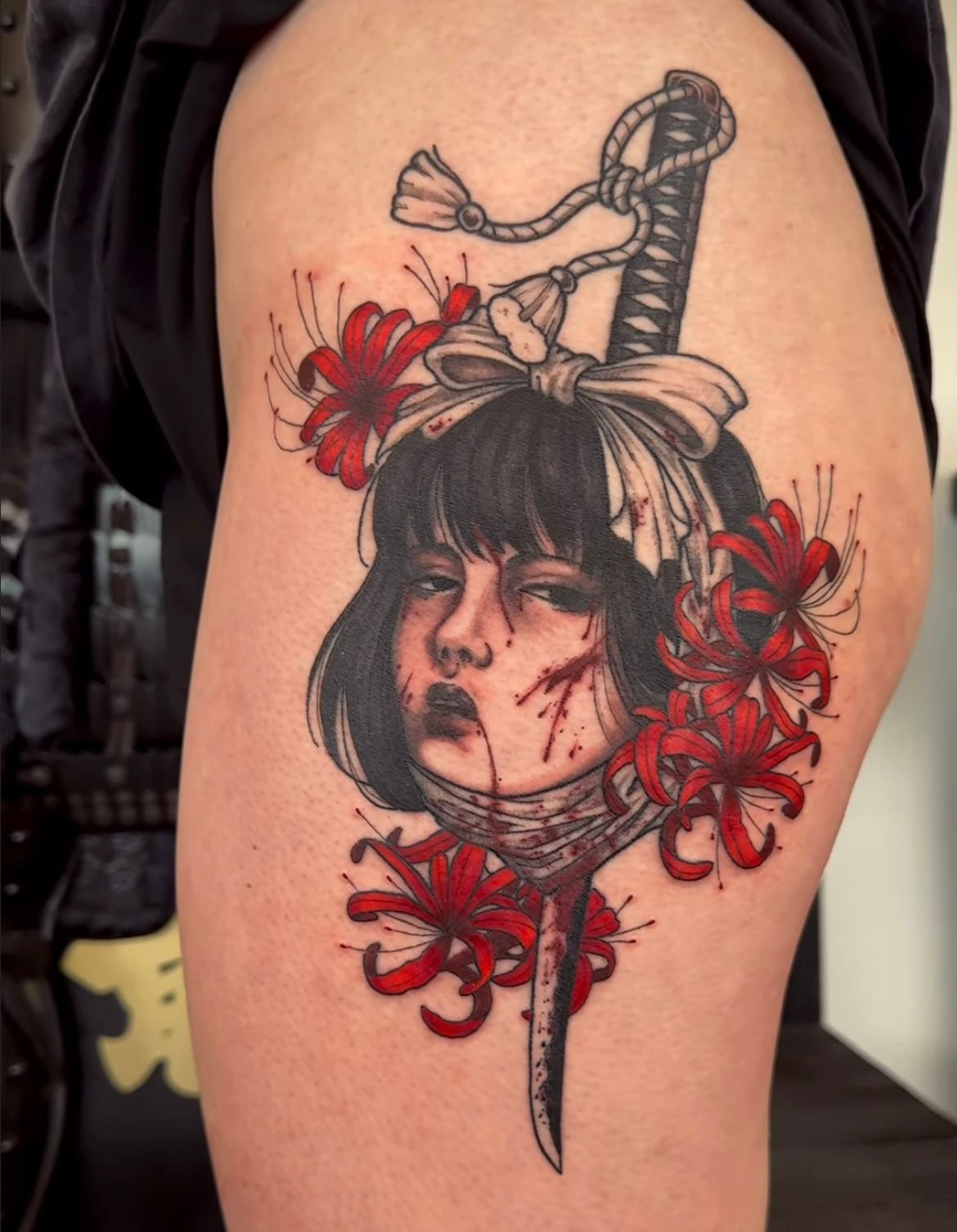 Severed Head Tattoo by Vinny Nguyen at Crimson Empire Tattoo in Edmonton Alberta Canada
