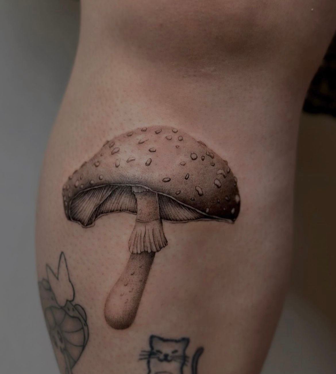 Mushroom Tattoo by Anastasiya at Silver Ghost Tattoo in Edmonton Alberta Canada