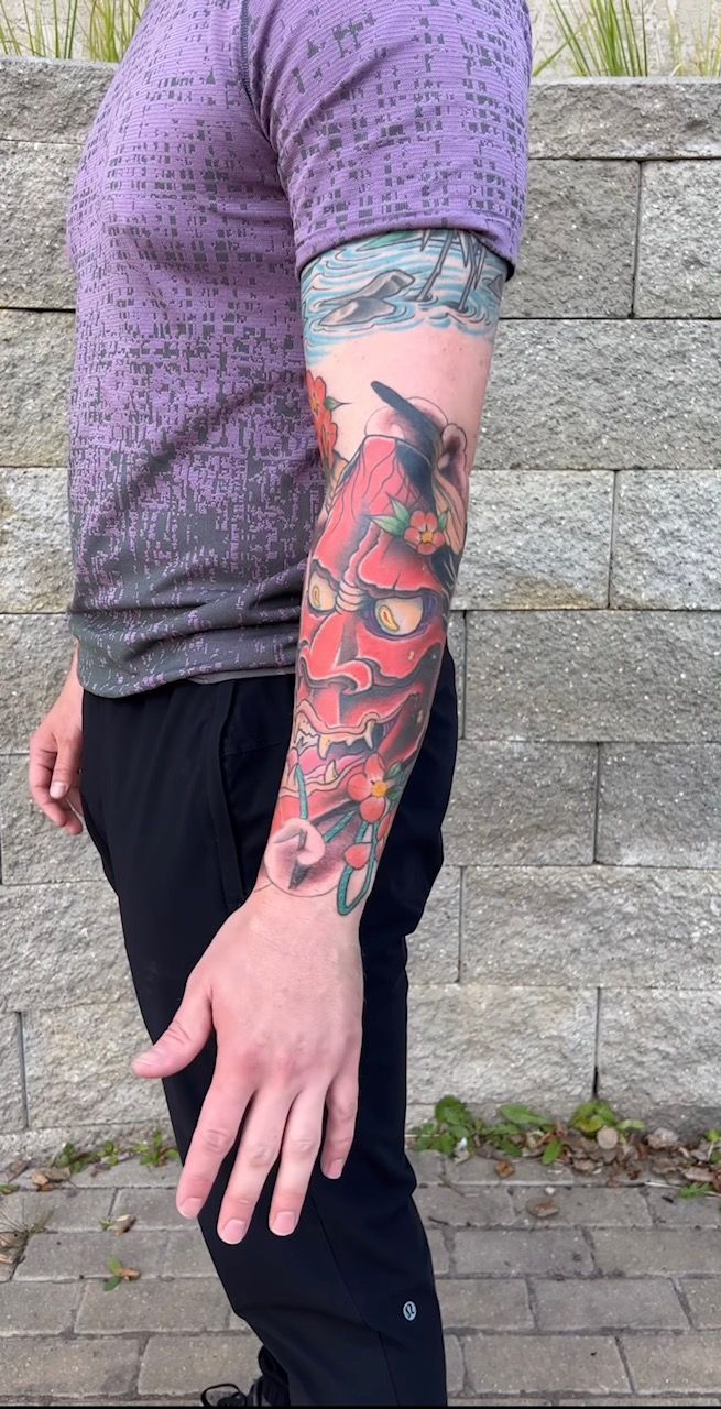 Hannya Tattoo Curt Semeniuk at Crimson Empire Tattoo in Edmonton Alberta Canada
