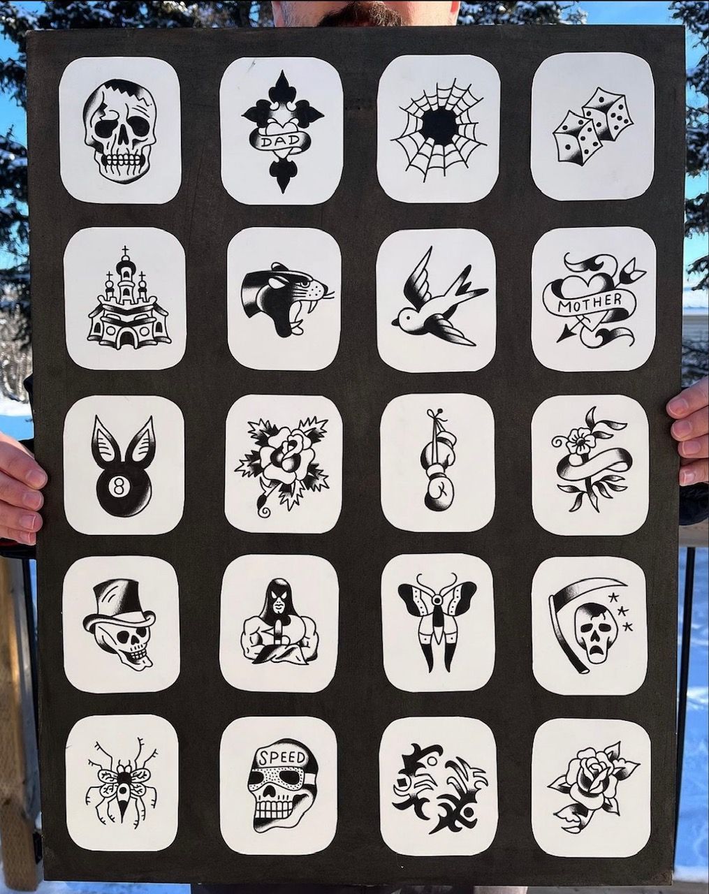 Traditional Flash Designs by JD Pezderic at Silver Ghost Tattoo in Edmonton Alberta Canada