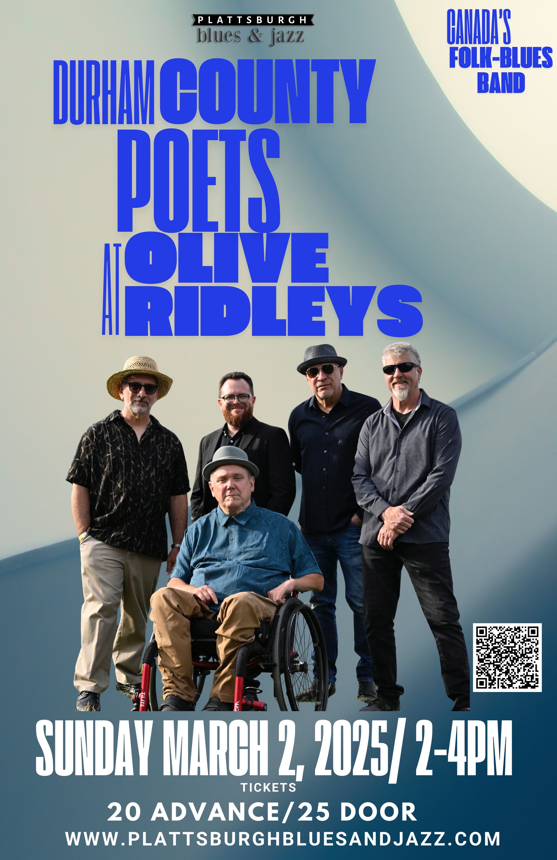 A poster for durham county poets at olive ridleys