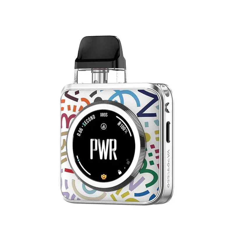 Vaporizador negro y plateado con la etiqueta 