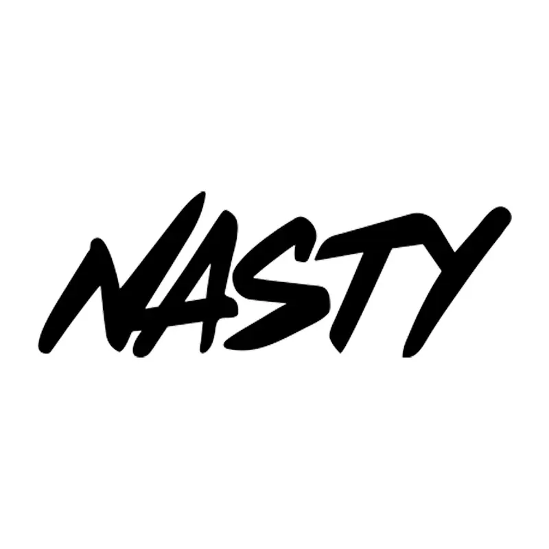La palabra “NASTY” escrita con pincel en negro sobre un fondo blanco.
