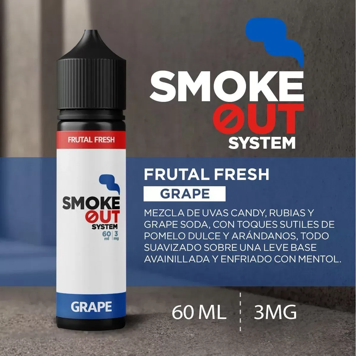 Logotipo cuadrado negro con borde plateado y texto blanco “SMOKE OUT SYSTEM” y gráfico de humo.