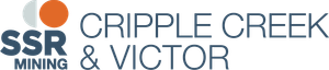 Logo of SSR Mining Cripple Creek & Victor. Features the SSR logo and the names of two mines.