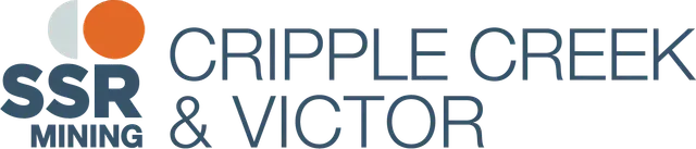 Logo for Cripple Creek & Victor, with SSR Mining branding.